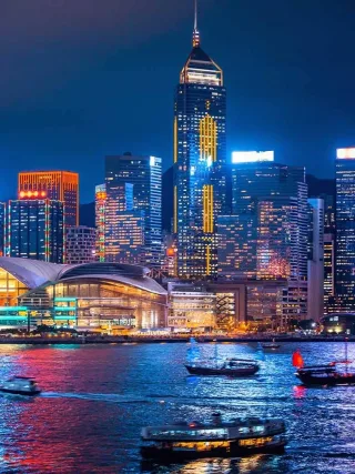 Hong Kong skyline at night