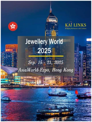 KaiLinks Jewellery World 2025 program flyer for Hong Kong